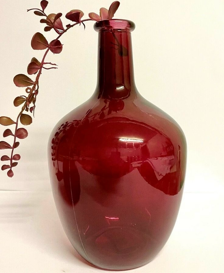 Red Bottle glass vase