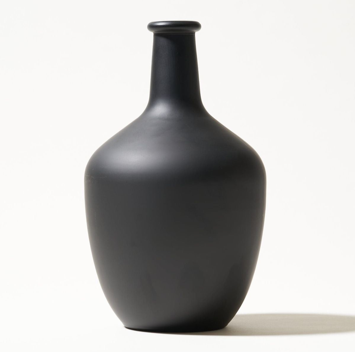 Matte Black Bottle Glass vase