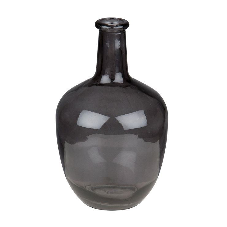 Grey Glass Bottle Vase